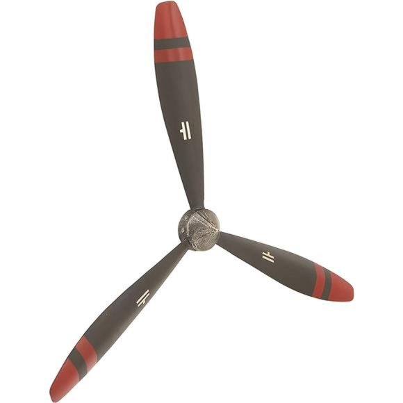 Metal Airplane Propeller 3 Blade Wall Decor, 22" x 2" x 25", Black - Picture 2 of 6
